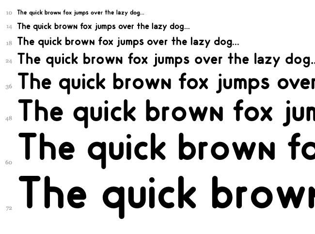 Odin Rounded font waterfall